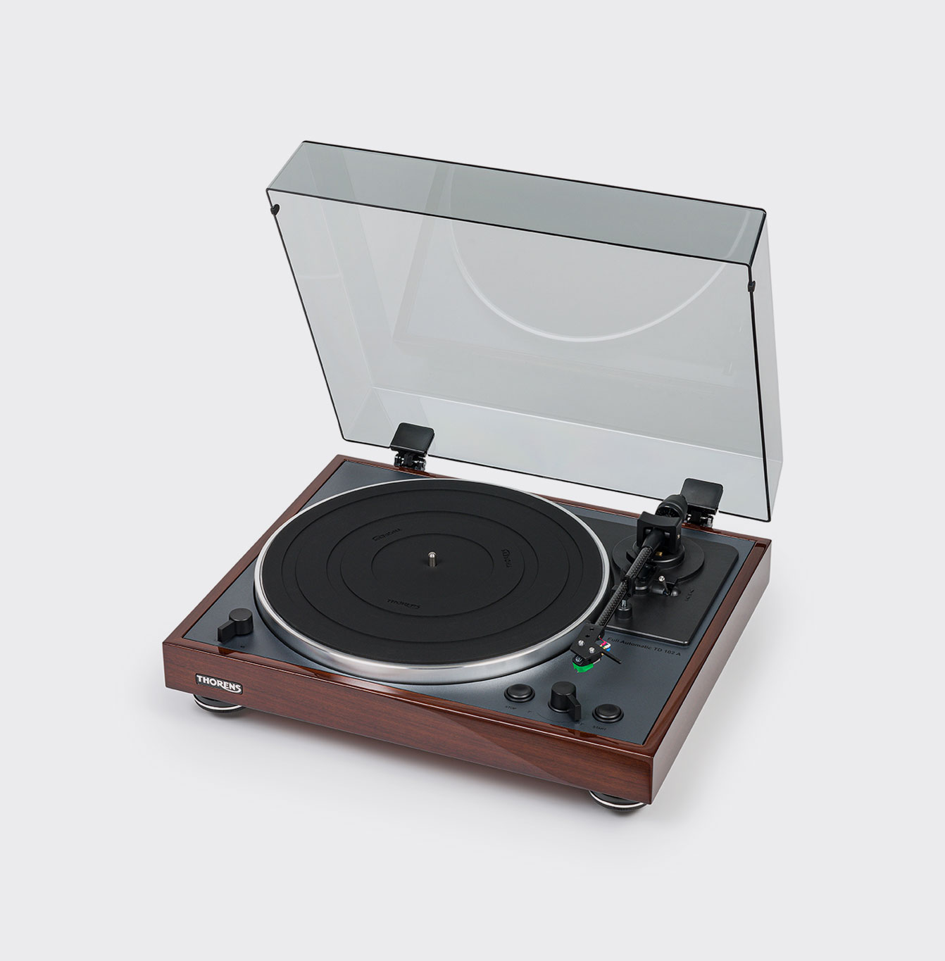 Thorens TD 102A Hoogglans walnoot